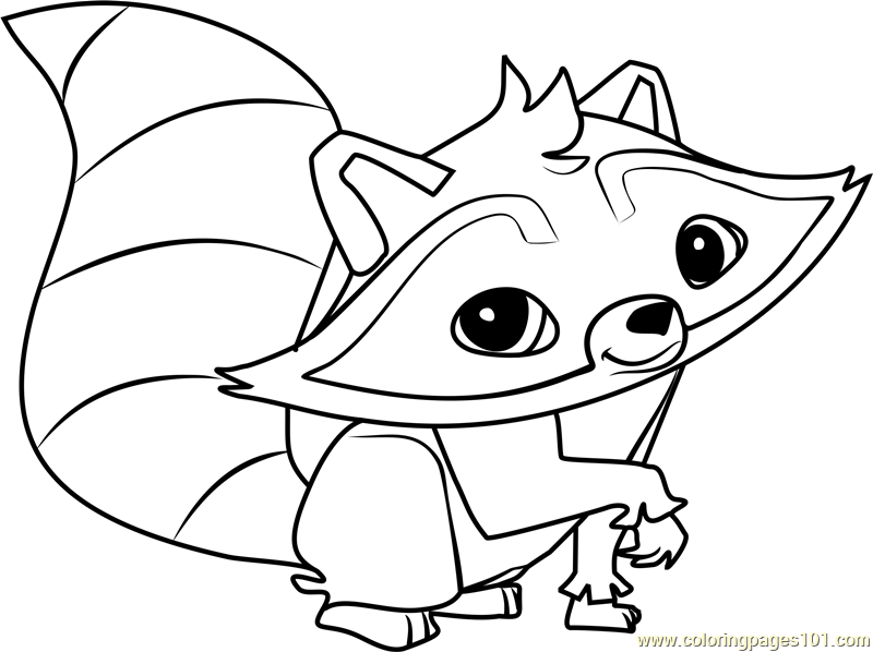 Raccoon animal jam coloring page for kids