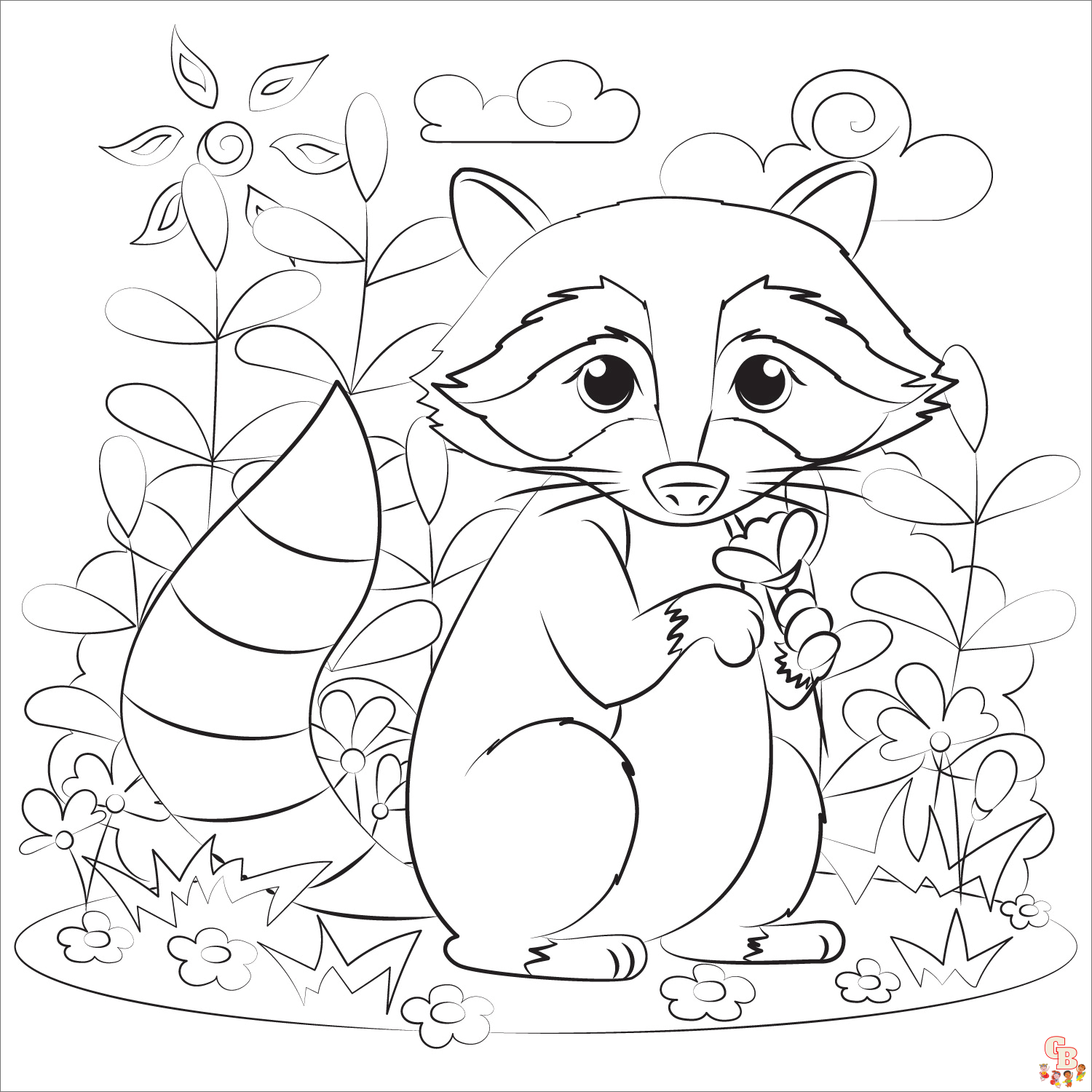 Enjoy free and printable raccoon coloring pages on
