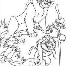 Simba with rafiki coloring pages