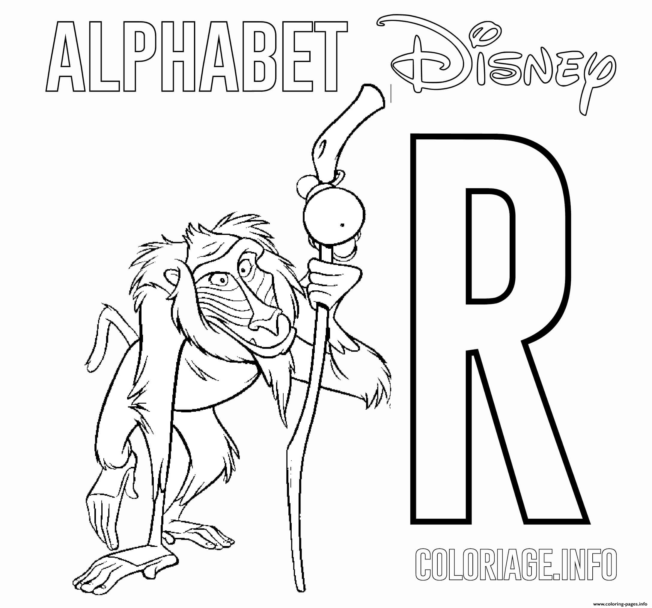 R for rafiki lion king coloring page printable
