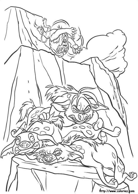 Banzai shenzi and ed coloring page lion king