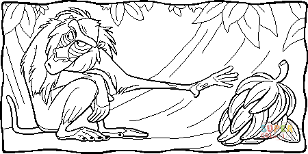 Rafiki and banana coloring page free printable coloring pages