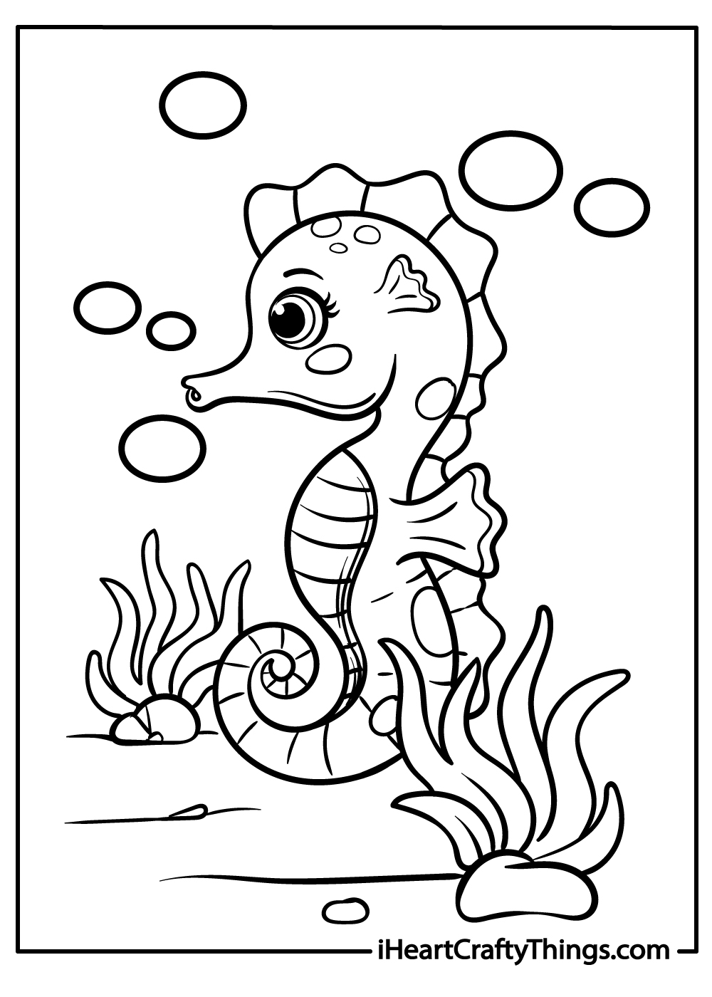 Seahorse coloring pages free printables