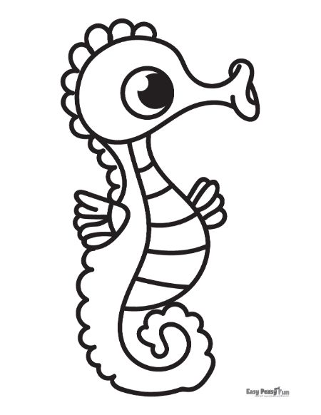 Printable seahorse coloring pages â sheets