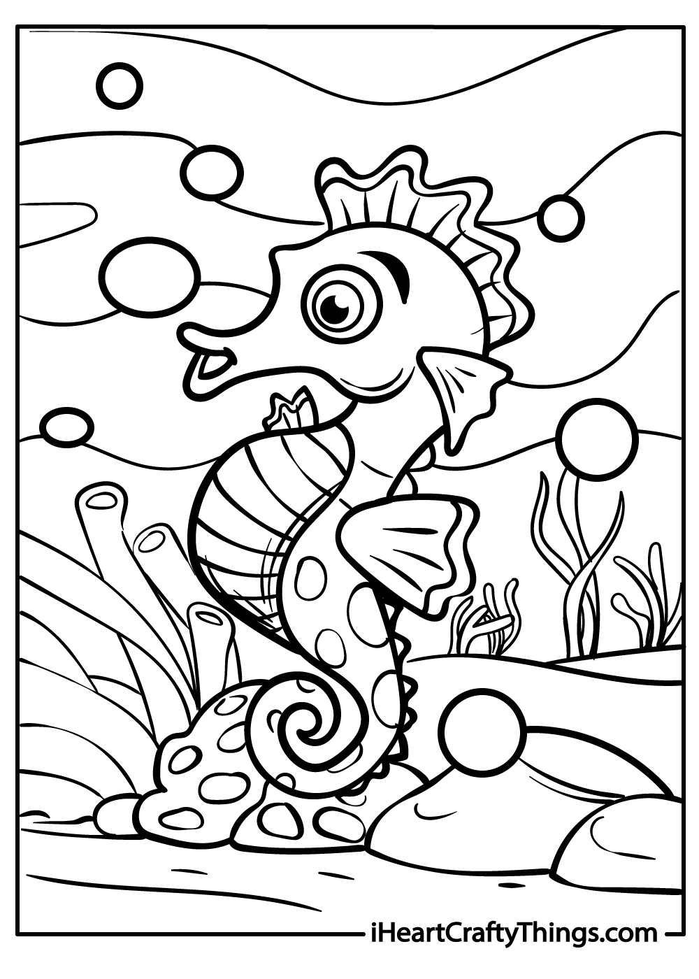 Seahorse coloring pages free printables