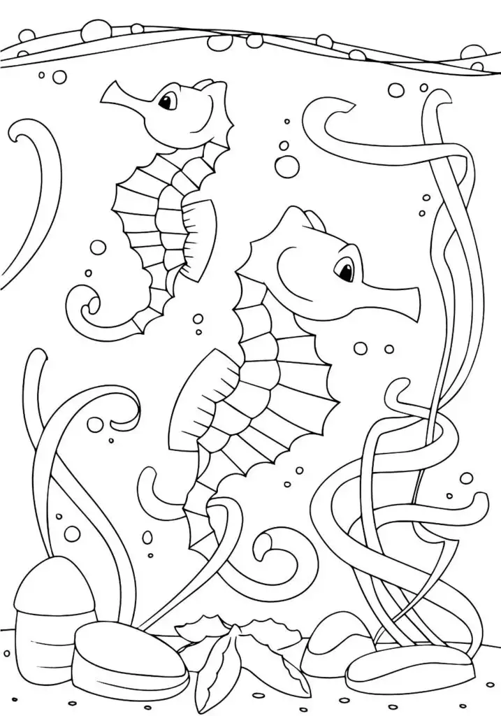 Free seahorse coloring pages for download printable pdf