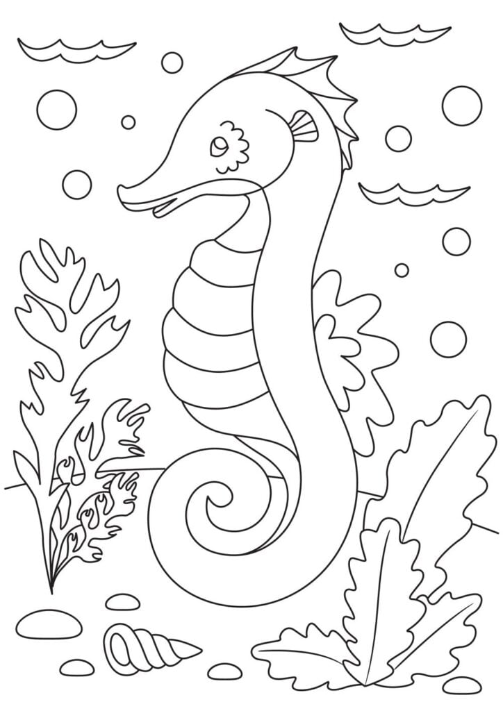 Free seahorse coloring pages for download printable pdf