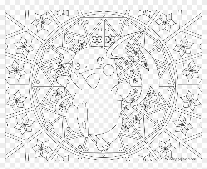 Raichu pokemon coloring page