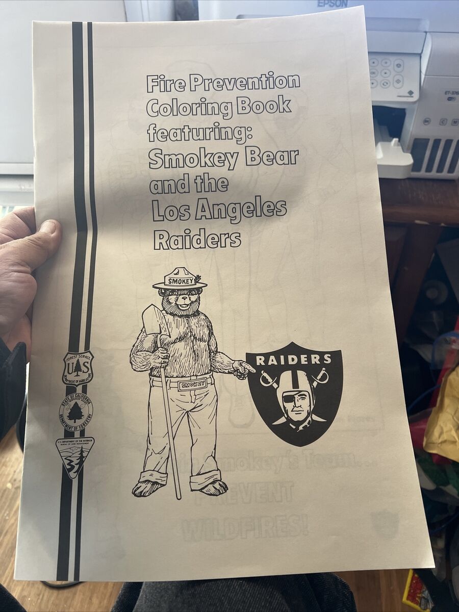 Smokey the bear coloring book the los angeles raiders