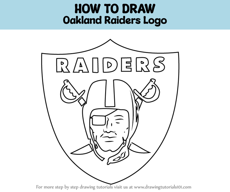How to draw oakland raiders logo nfl step by step