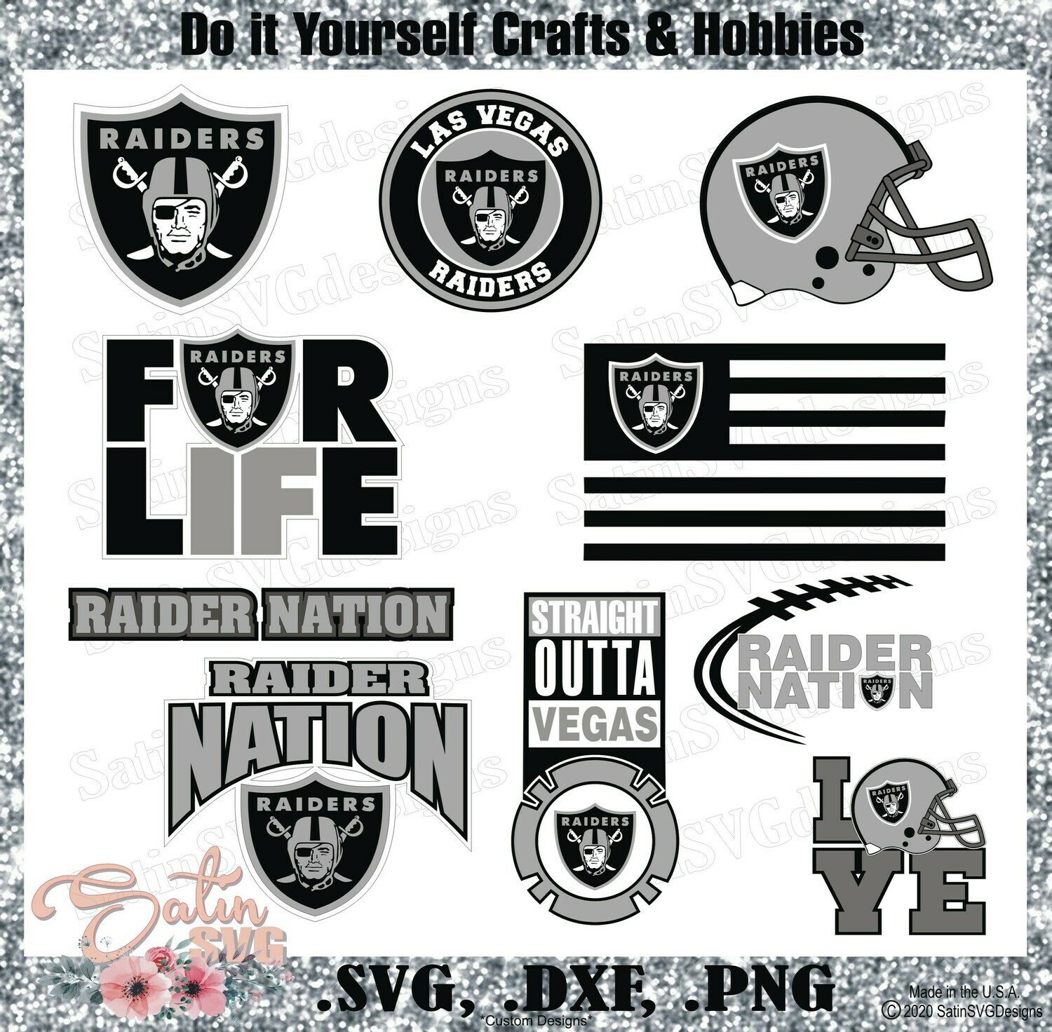 Las vegas raiders nation for life design svg files cricut silhouette studio digital cut files