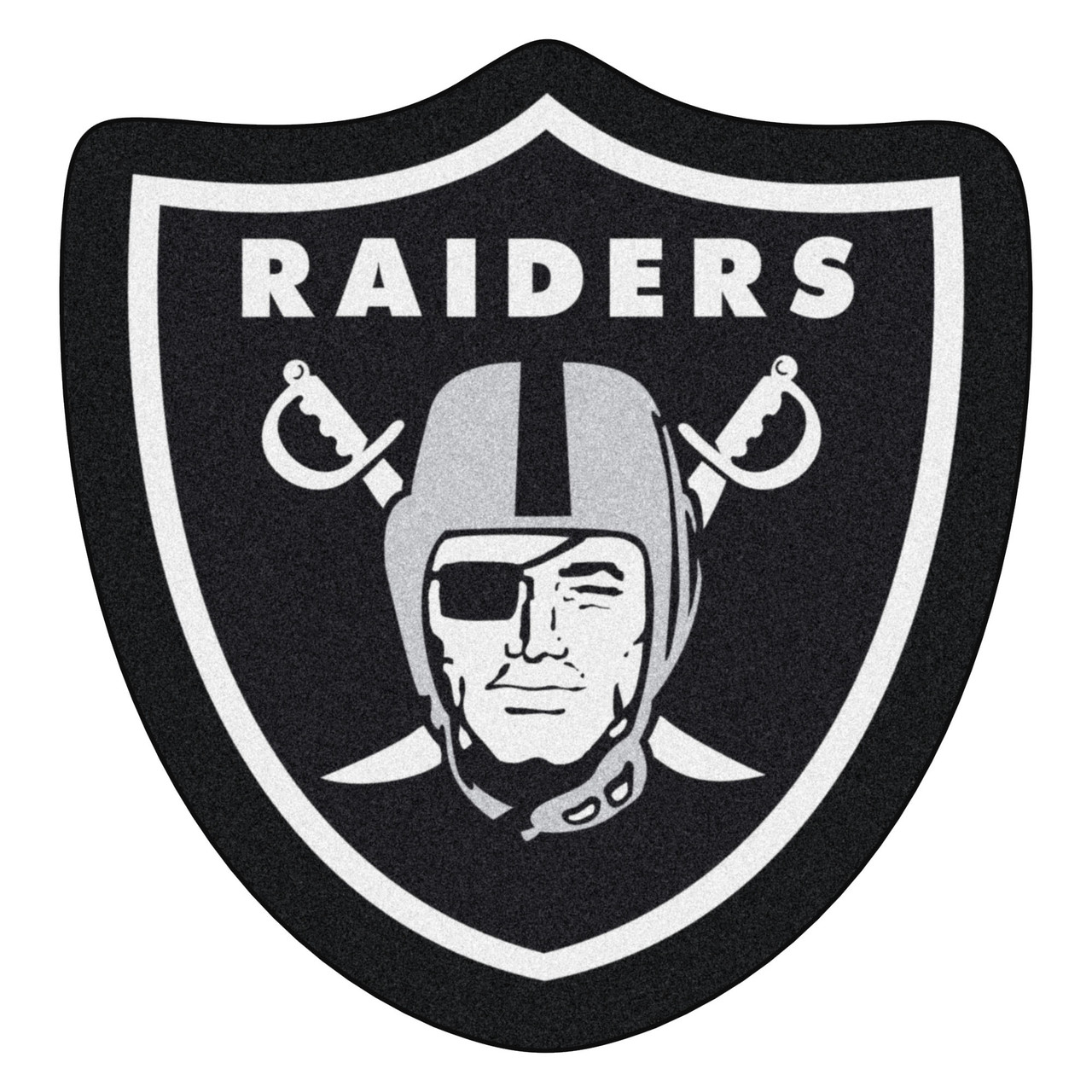 X black white nfl oakland raiders mascot logo area rug christmas central