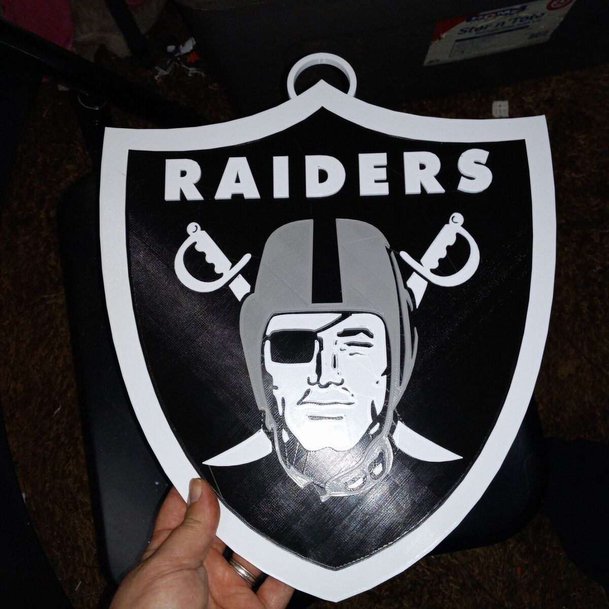 D printed las vegas raiders nfl football d logo wall sign ã inch