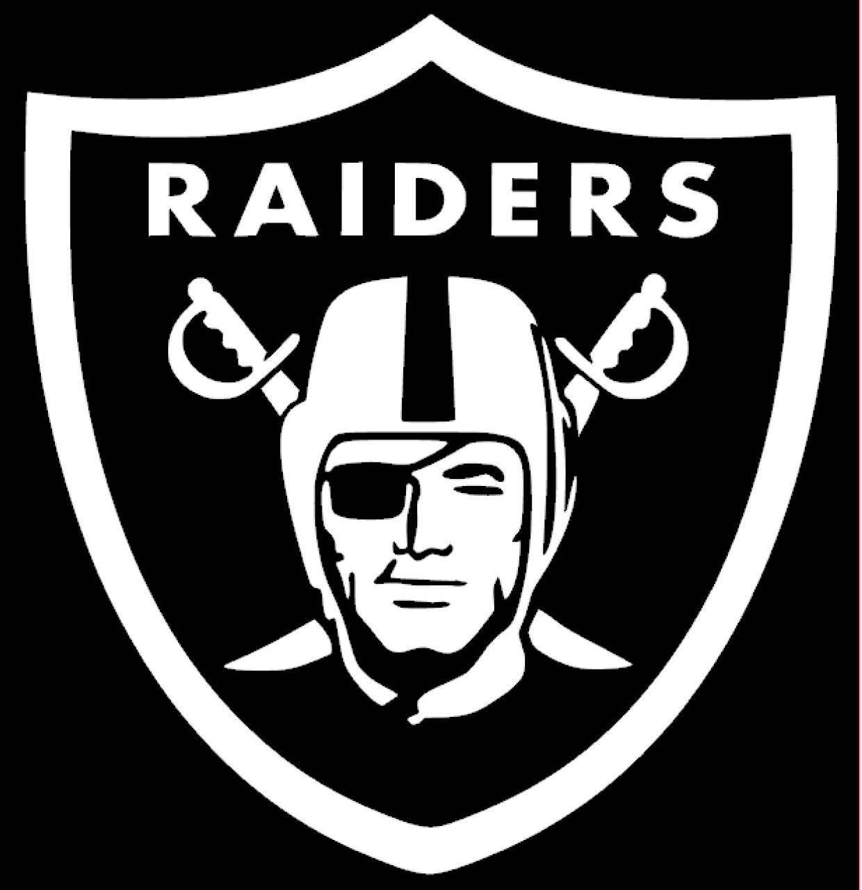 Qty raiders shield custom vinyl transfer white