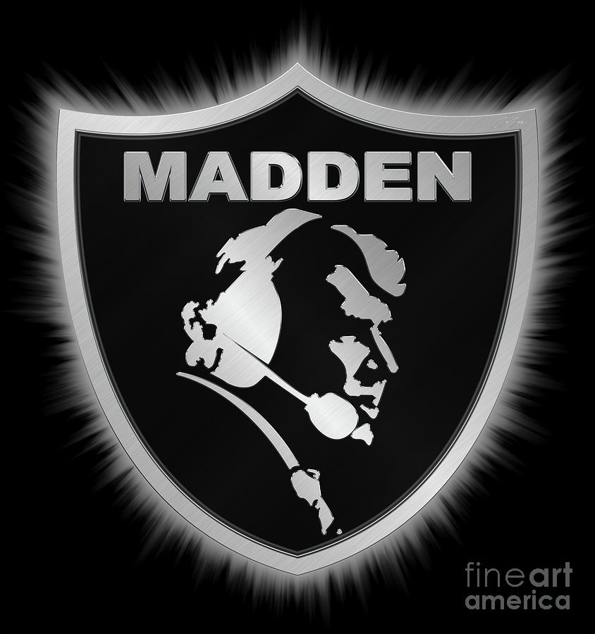 John madden raiders memorial shield logo rays of light photograph by aloha art