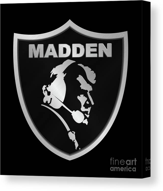 John madden raiders memorial shield logo canvas print canvas art by aloha art