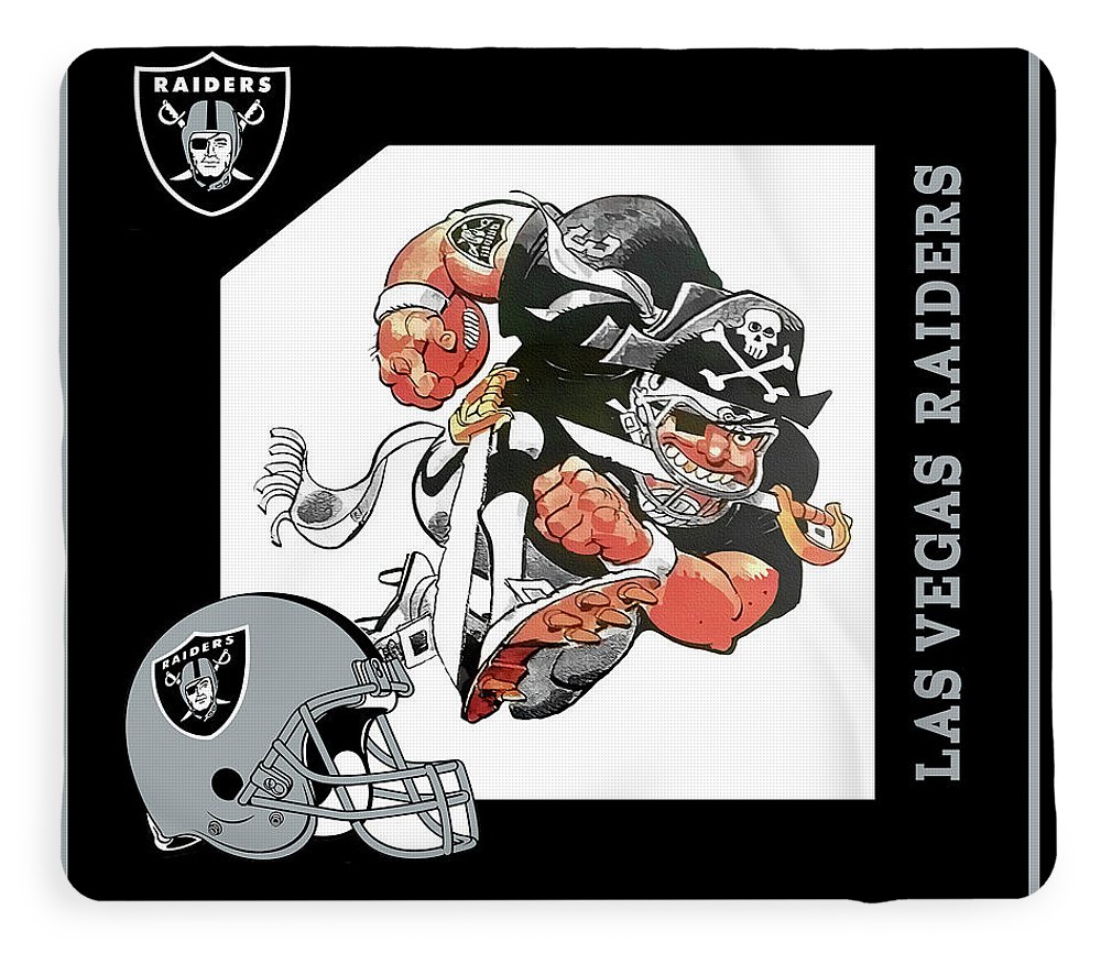 Las vegas raiders cartoon poster fleece blanket by big artworks