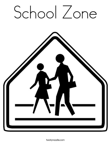 School zone coloring page