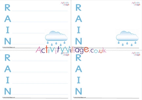 Rain acrostic poem printable