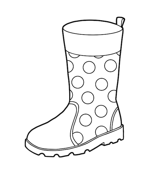 Premium vector coloring book for children rubber boot