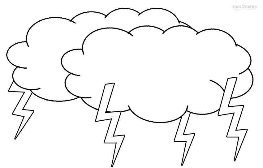 Rain cloud colouring page