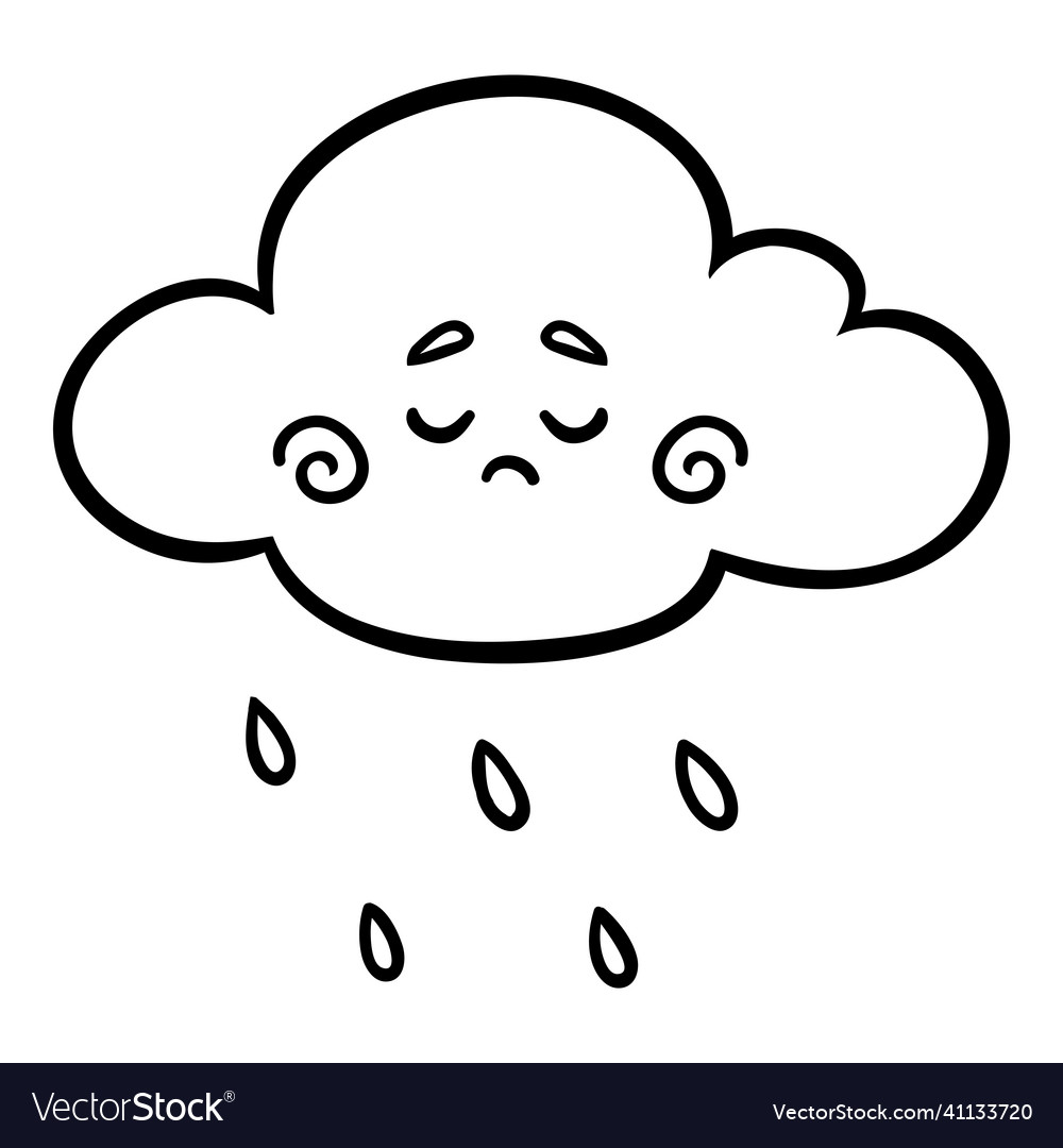 Coloring book for children rain cloud royalty free vector