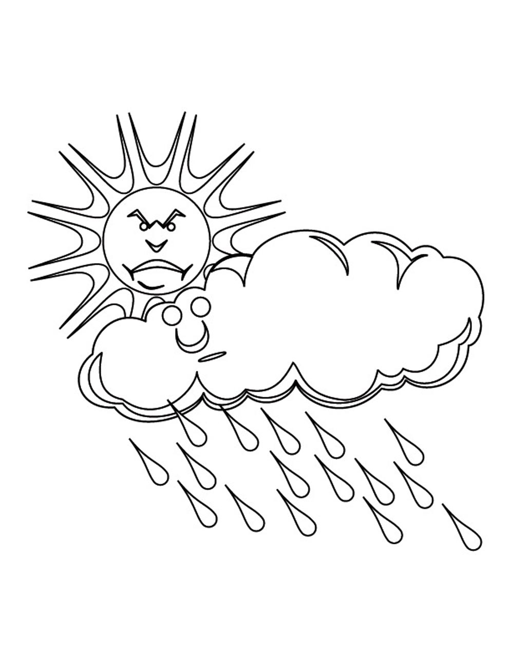 Coloring pages rain cloud coloring page
