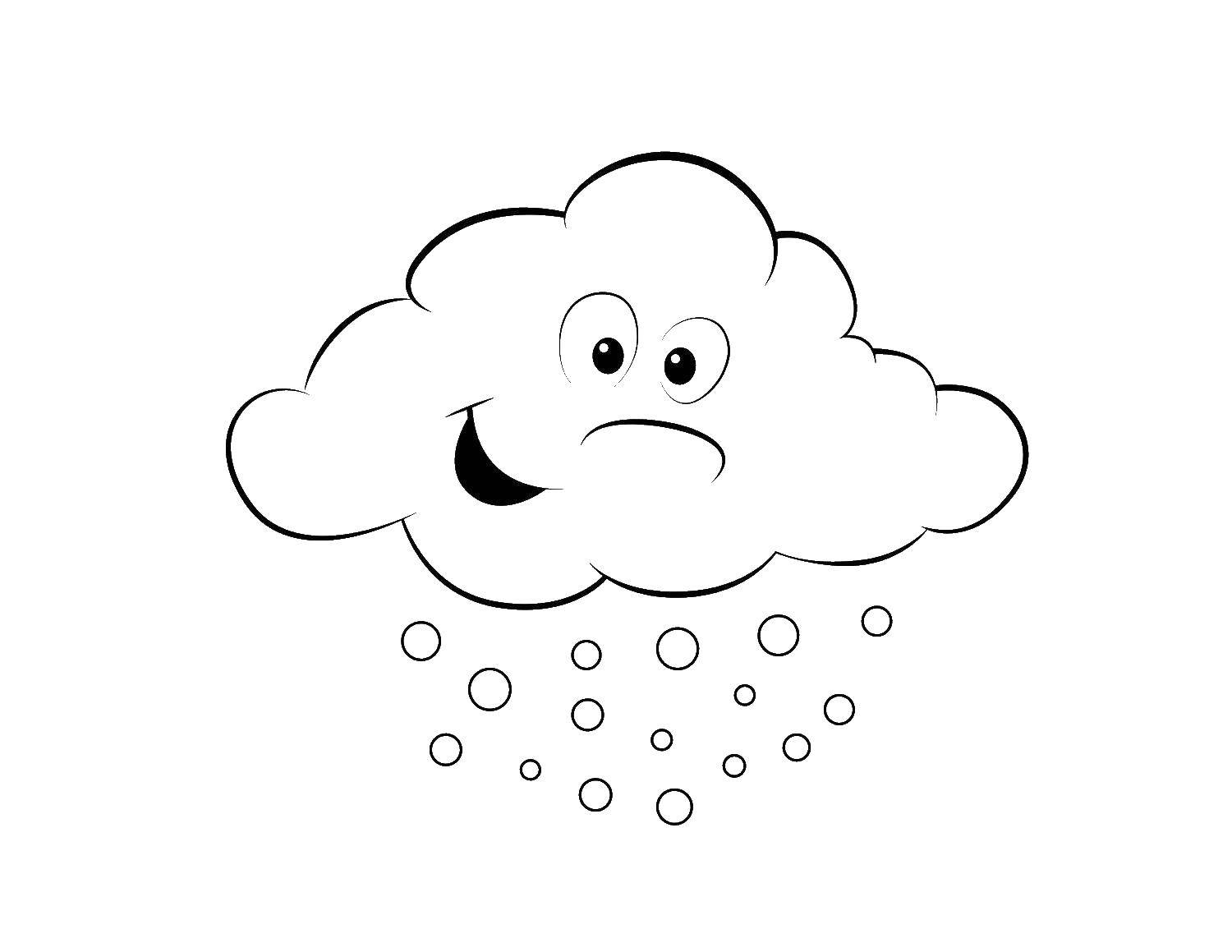Online coloring pages snow coloring snow with clouds the contour of the clouds
