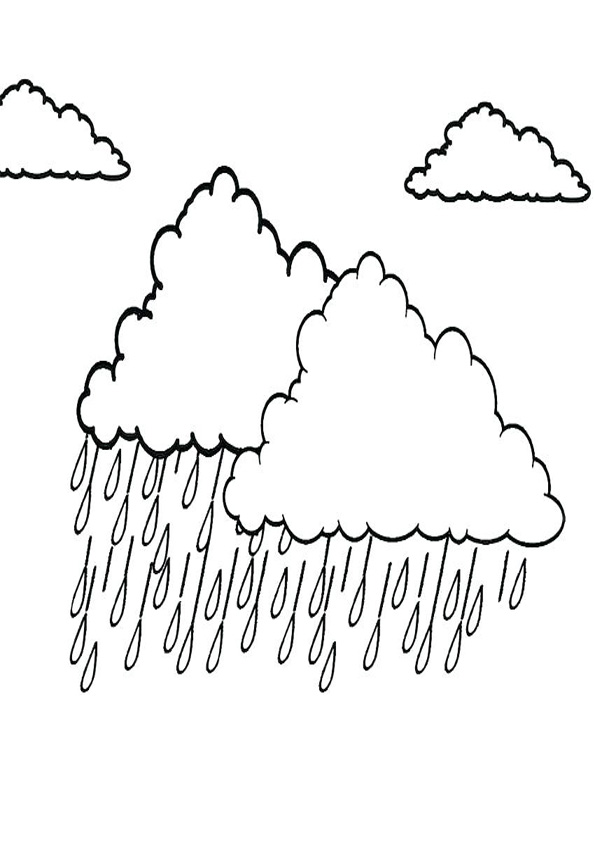 Coloring pages raining clouds coloring page