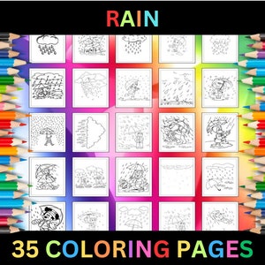 Rain coloring page