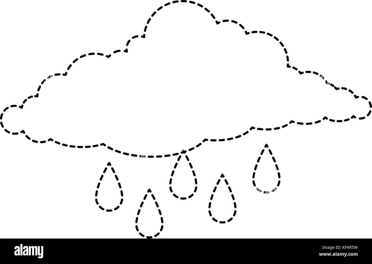 Rain cloud with drops black and white stock photos images