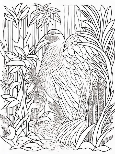 Premium vector journey into the rainforest coloring sheet for children