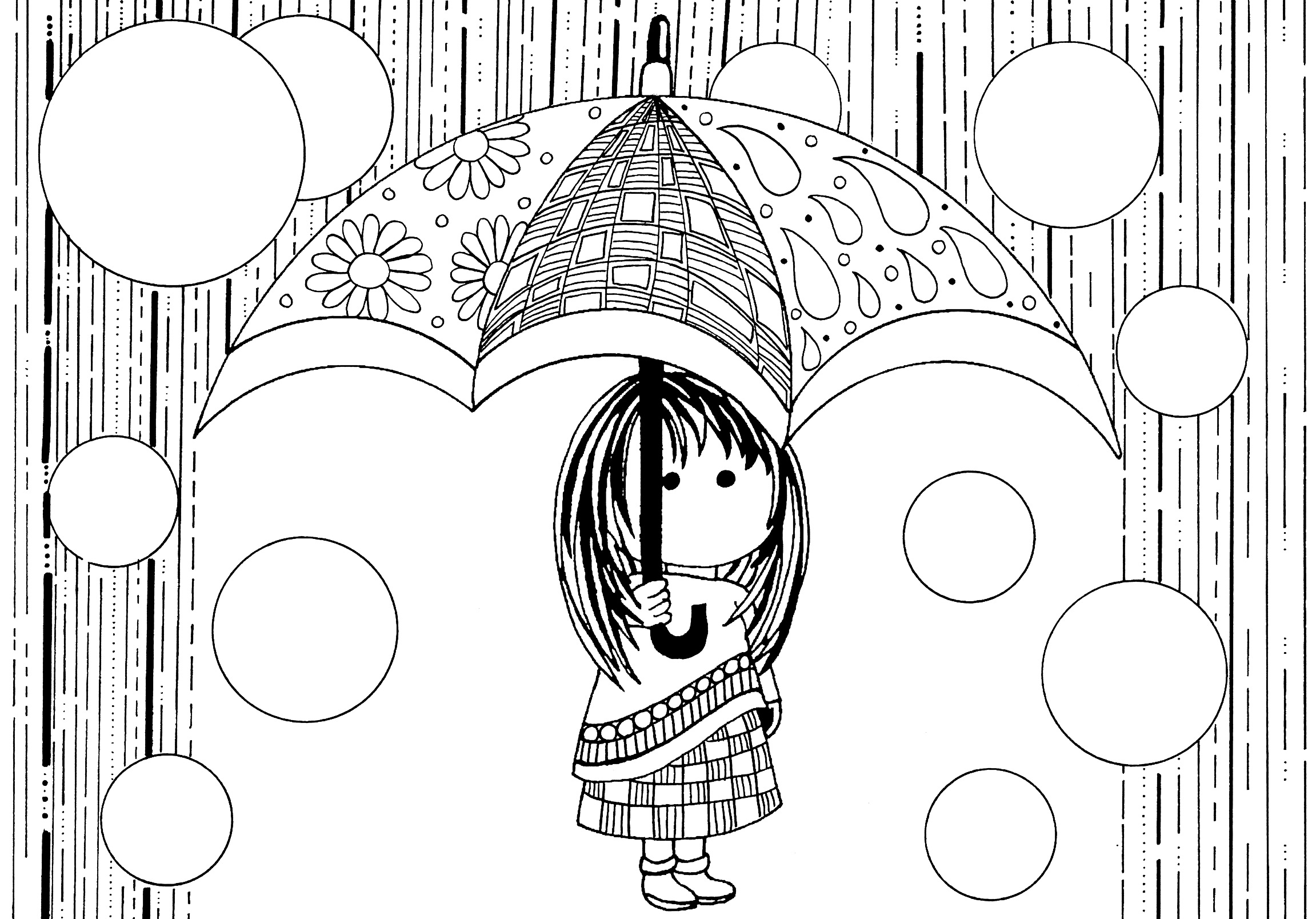 Rain coloring pages