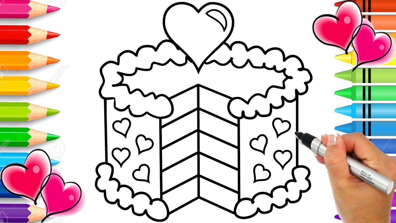 Rainbow art glitter cake coloring page glitter art for kids rainbow coloring for kids printable