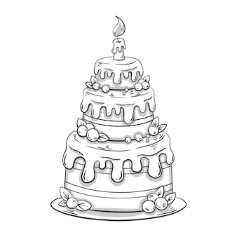 Wedding cake coloring images