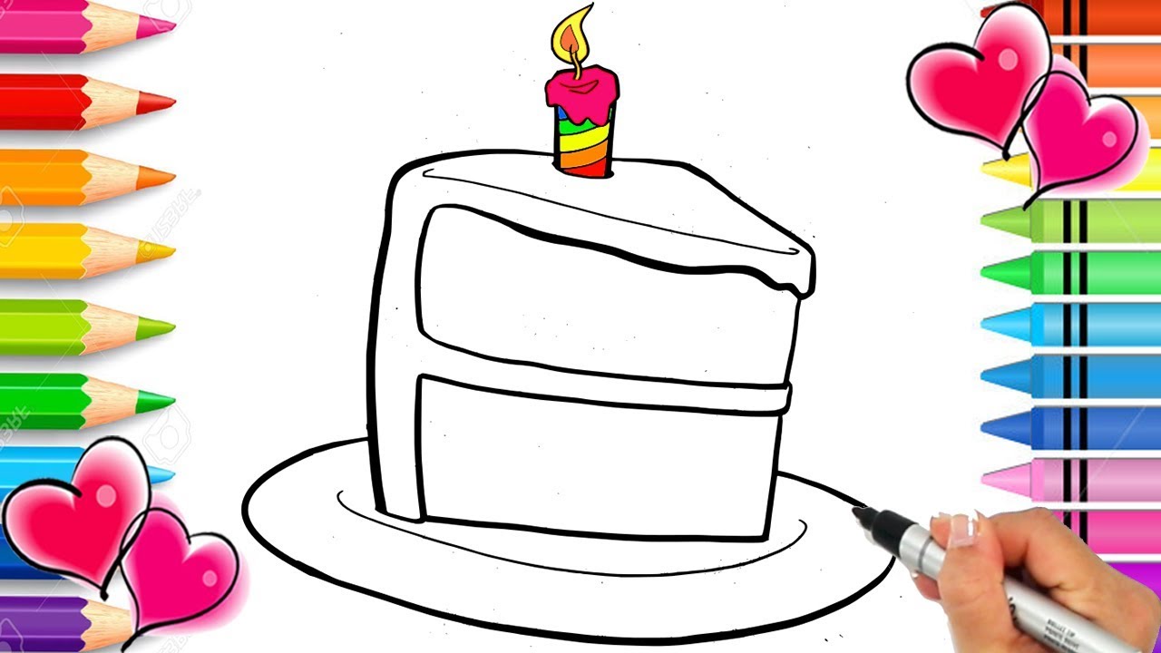 Rainbow cake coloring page birthday cake with sprinkles coloring book printable birthday cake