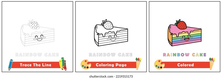Trace color kids coloring book kids stock vector royalty free