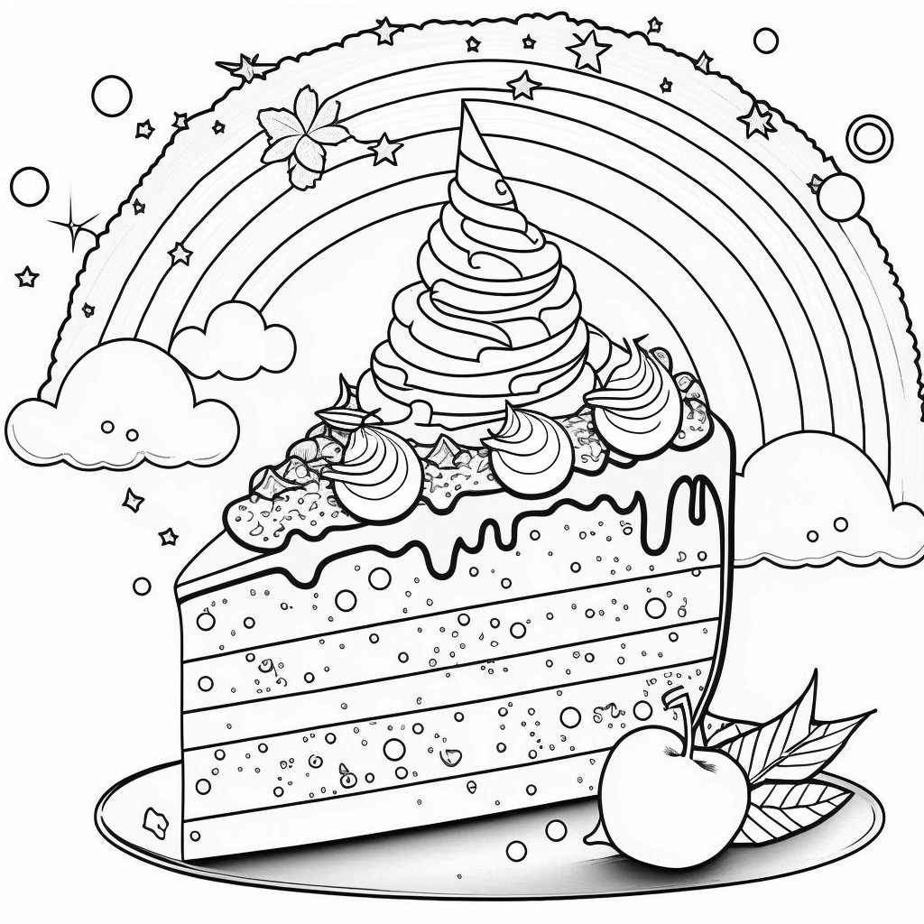Colorful cake painting for childrens room decor childrens painting coloring pages cake painting coloring pages for kids
