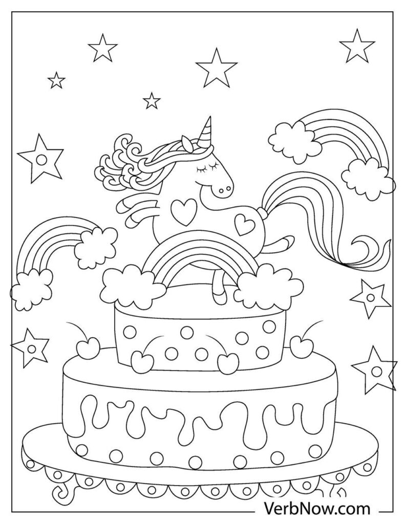 Free cakes coloring pages book for download printable pdf