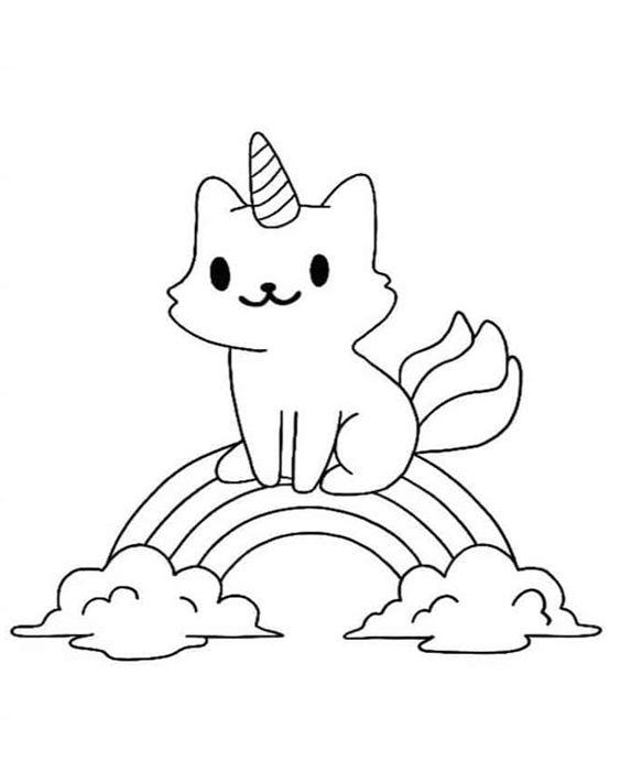 Free easy to print rainbow coloring pages cat coloring book cat coloring page cute coloring pages