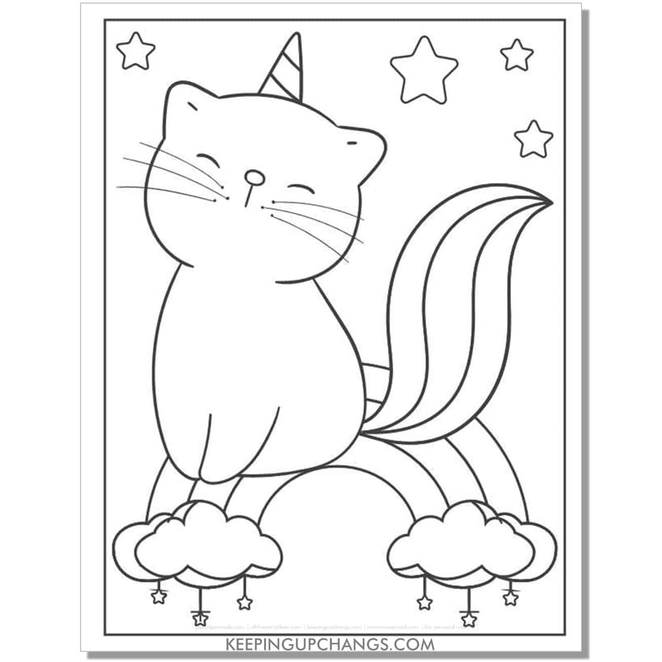 Free cat unicorn coloring pages sheets popular printables
