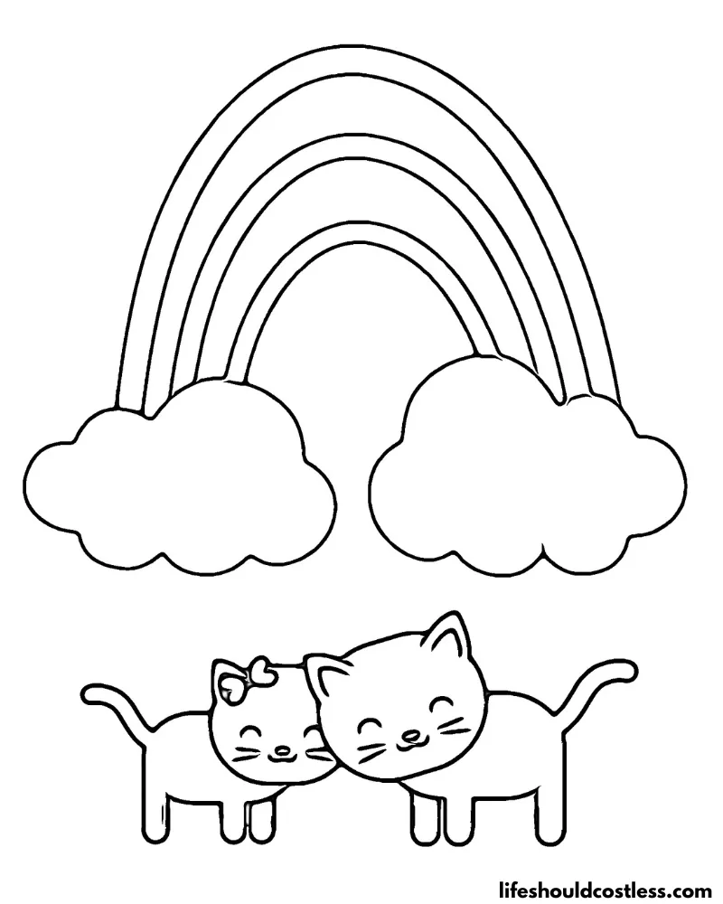 Rainbow coloring pages free printable pdf templates