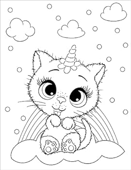 Cute cats coloring book for kids ages