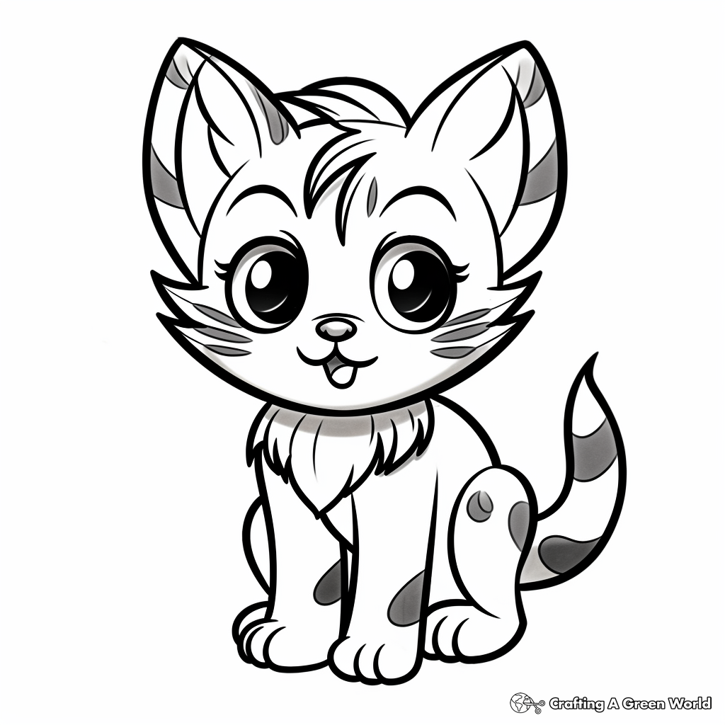 Rainbow cat coloring pages