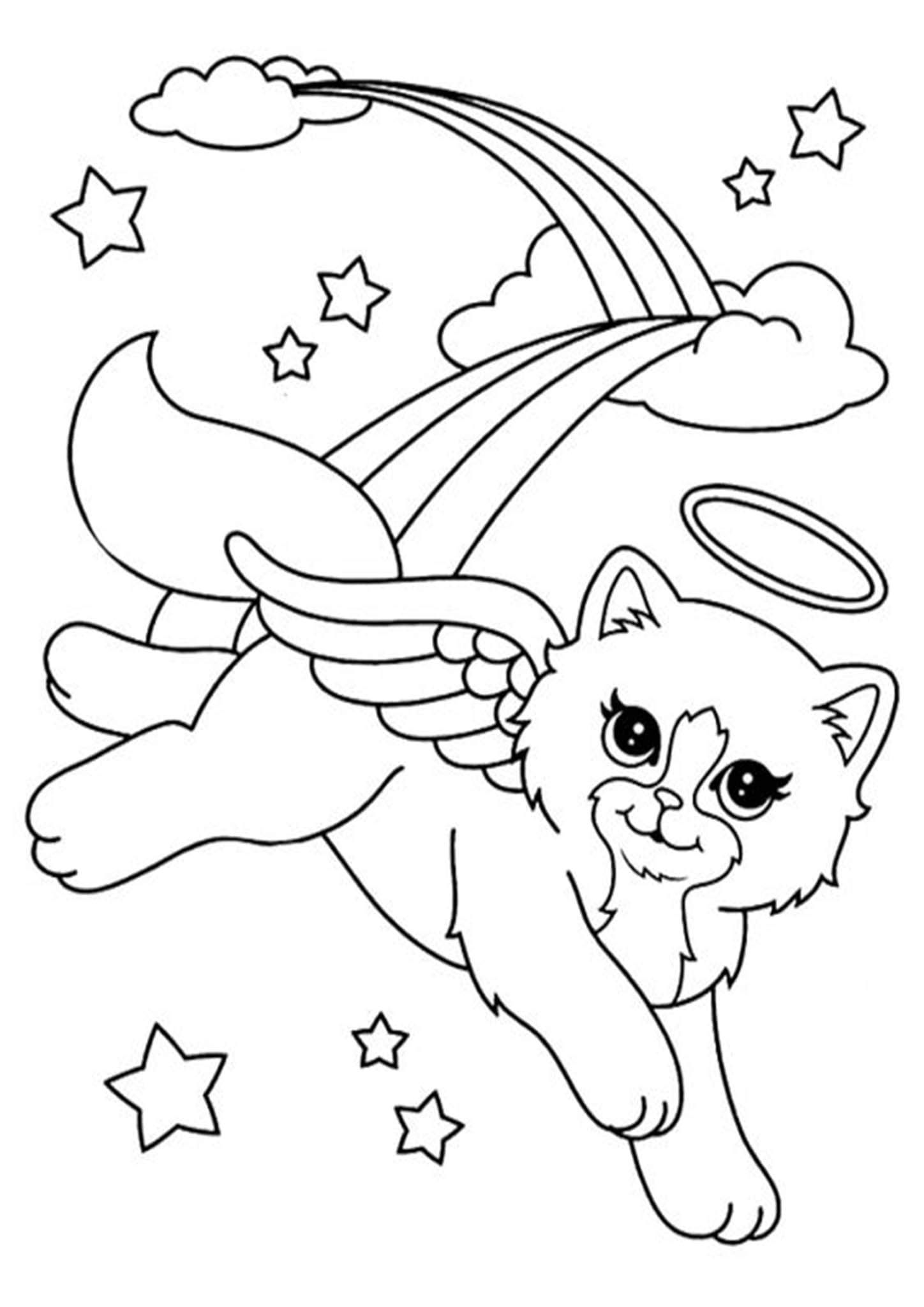 Free easy to print rainbow coloring pages unicorn coloring pages angel coloring pages kitty coloring