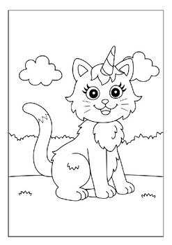 Discover a rainbow world with our printable unicorn cat coloring pages for kids