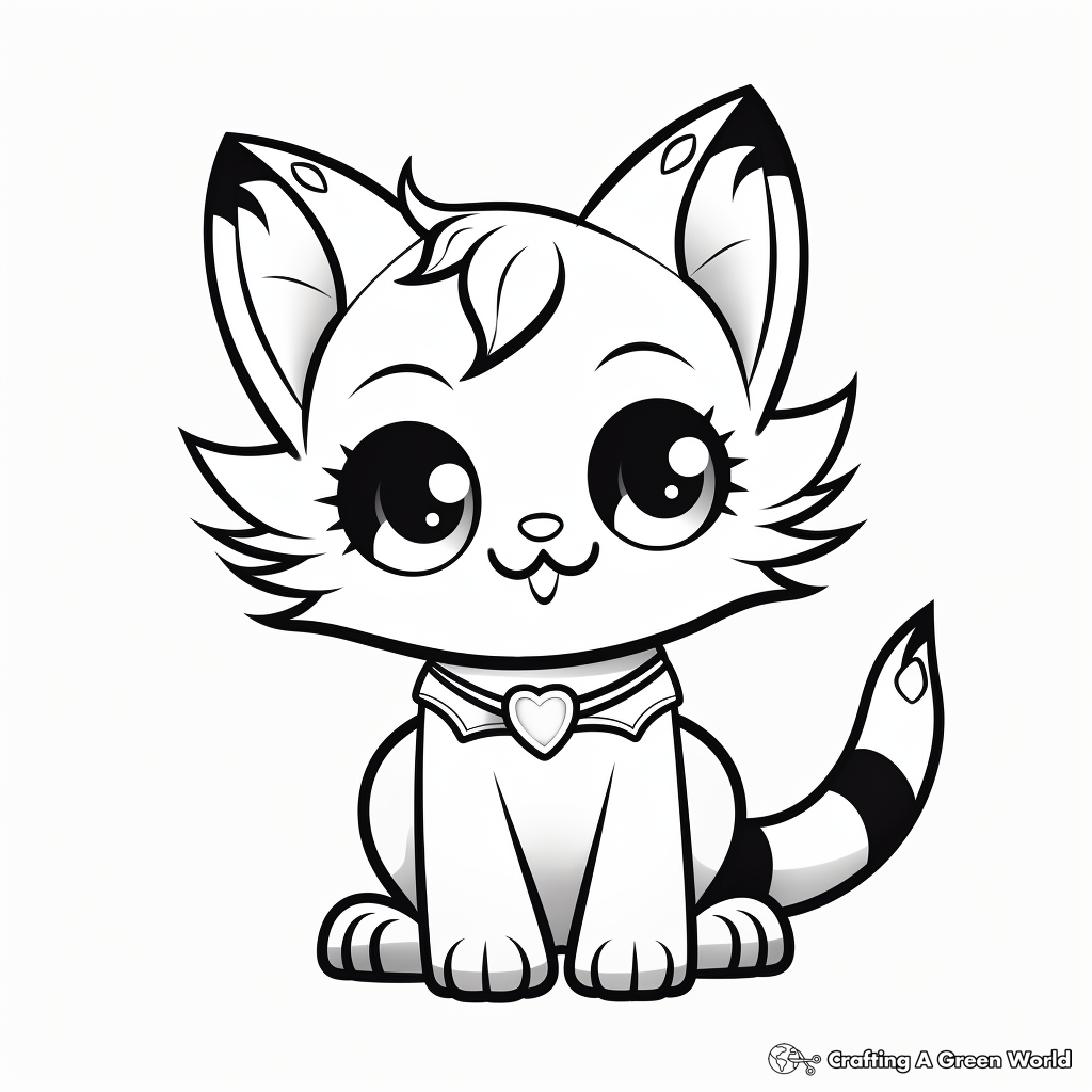 Rainbow cat coloring pages