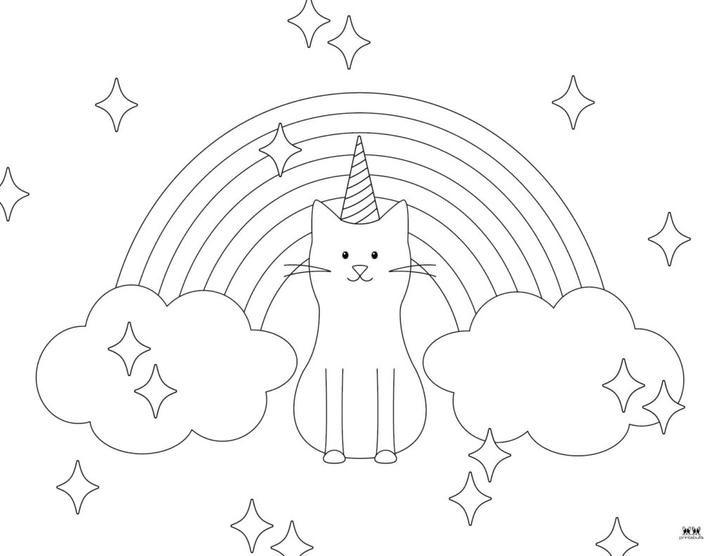Unicorn cat caticorn coloring pages