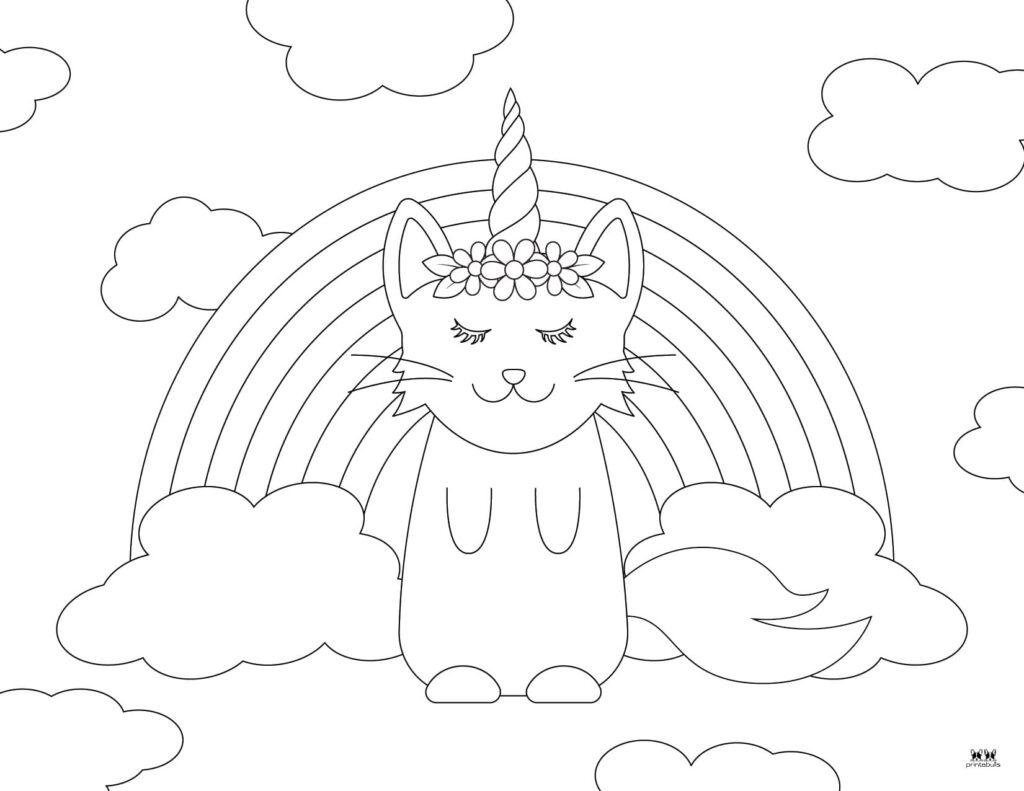 Unicorn cat caticorn coloring pages