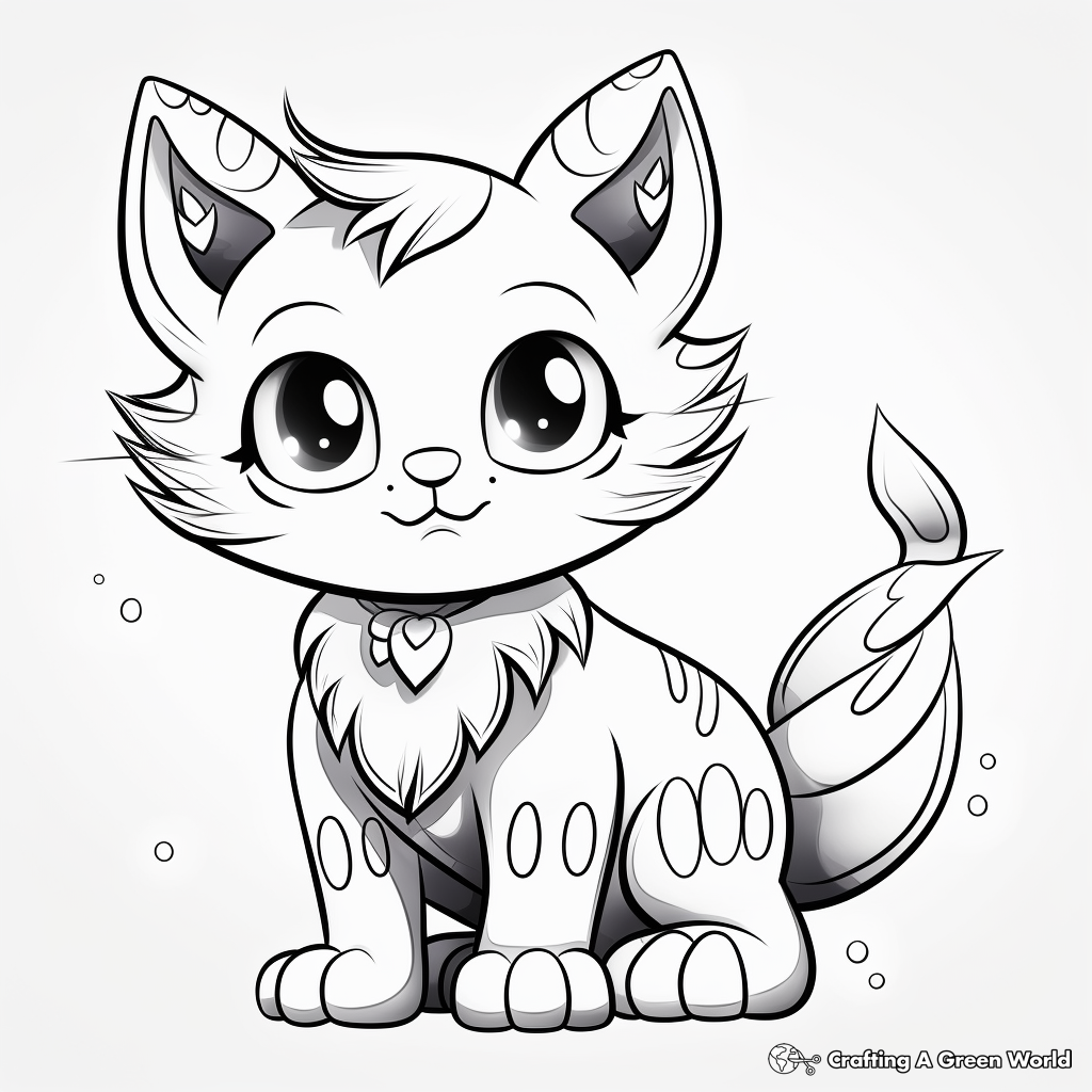 Rainbow cat coloring pages
